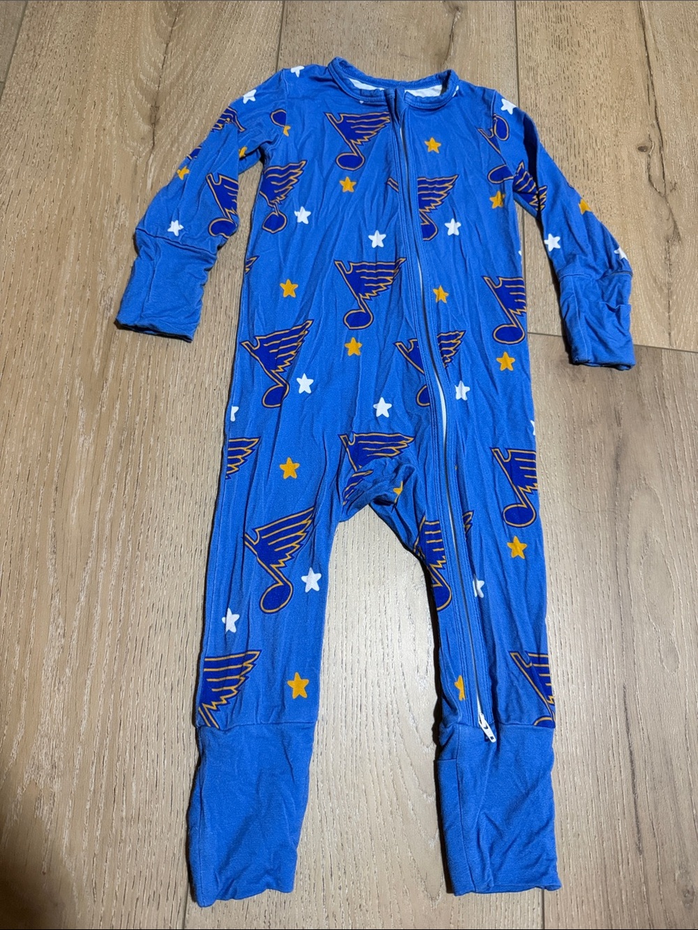 Bamboo zippy|STL Blues print|12-18M